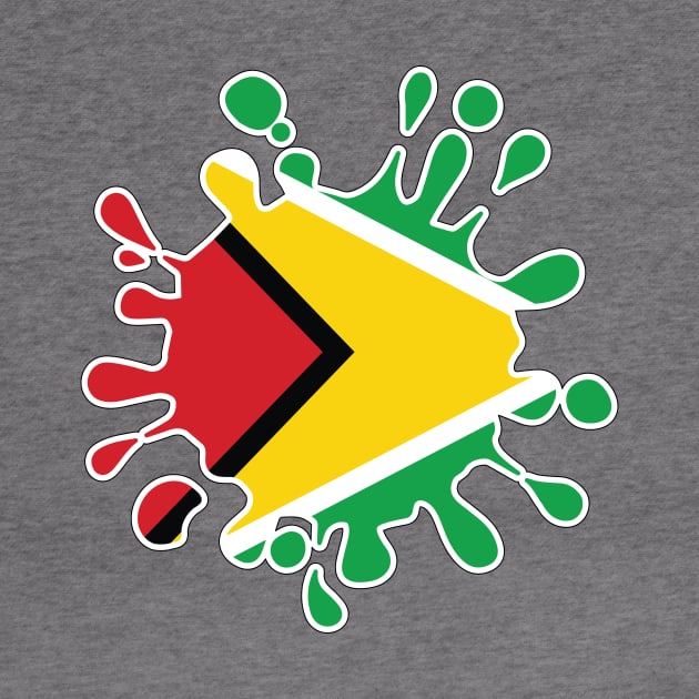 Guyana National Flag Paint Splash by IslandConcepts